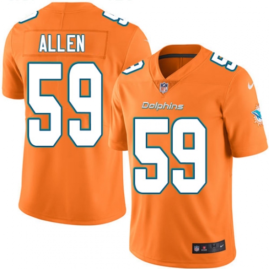 Youth Nike Miami Dolphins #59 Chase Allen Limited Orange Rush Vapor Untouchable NFL Jersey - Ujersey