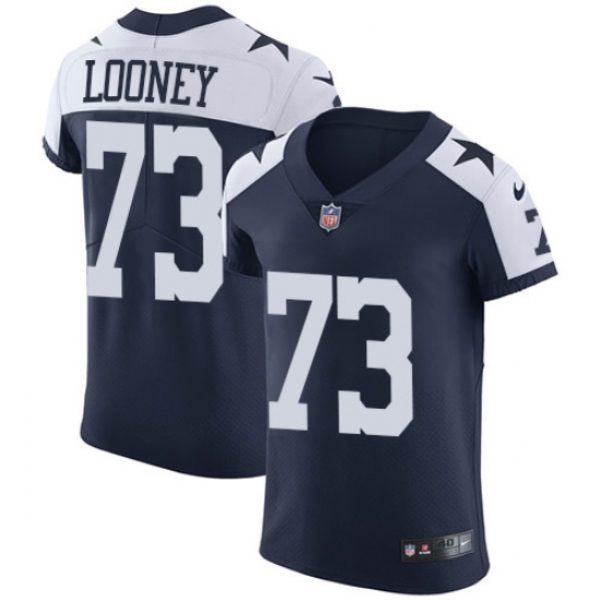 Men's Nike Dallas Cowboys #73 Joe Looney Navy Blue Throwback Alternate Vapor Untouchable Elite Player NFL Jersey - Ujersey