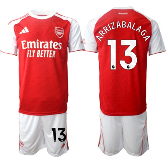 Men's Arsenal F.C #13 Kepa Arrizabalaga 2026 Red Home Soccer Jersey Suit