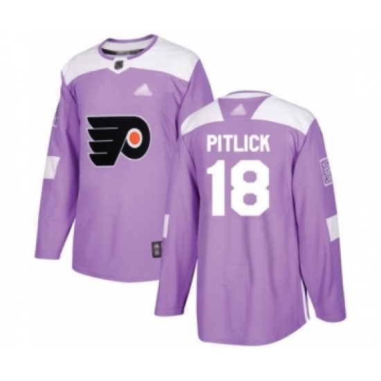 Men's Philadelphia Flyers #18 Tyler Pitlick Authentic Purple Fights Cancer Practice Hockey Jersey - Ujersey