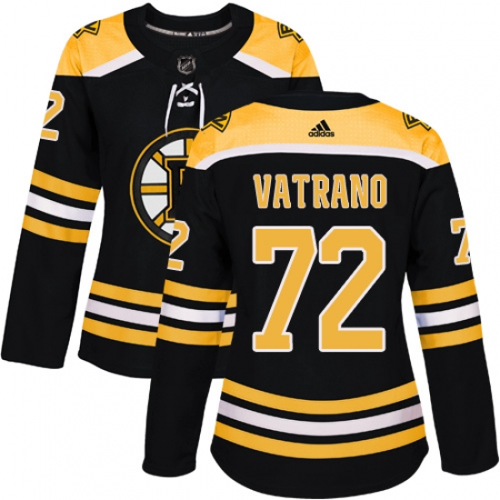 Women's Adidas Boston Bruins #72 Frank Vatrano Premier Black Home NHL Jersey - Ujersey