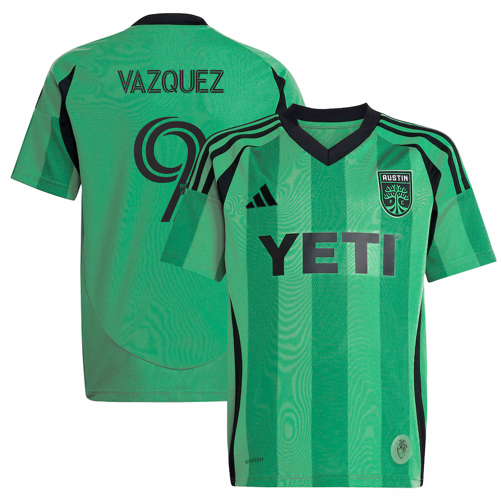 Women's Austin FC Brandon Vazquez adidas Green 2025 The Heartbeat Kit Replica Player Jersey - Ujersey NHL