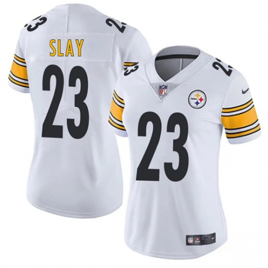 Women's Pittsburgh Steelers #23 Darius Slay White 2025 Vapor Untouchable Limited Football Stitched Jersey(Run Small) - Ujersey