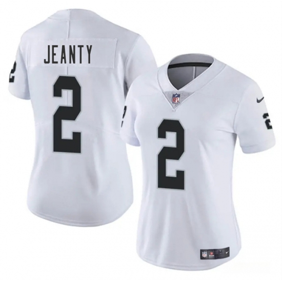 Women's Las Vegas Raiders #2 Ashton Jeanty White 2025 Vapor Football Stitched Jersey(Run Small) - Ujersey