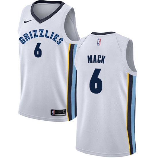 Women's Nike Memphis Grizzlies #6 Shelvin Mack Swingman White NBA Jersey - Association Edition - Ujersey