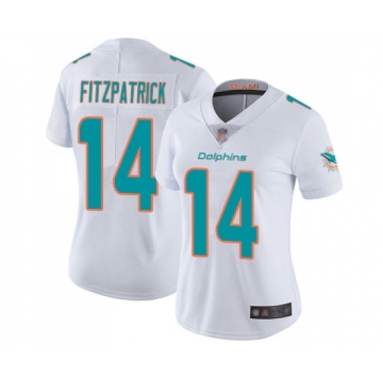 Women's Miami Dolphins #14 Ryan Fitzpatrick White Vapor Untouchable Limited Player Football Jersey - Ujersey
