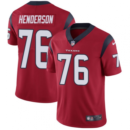 Men's Nike Houston Texans #76 Seantrel Henderson Red Alternate Vapor Untouchable Limited Player NFL Jersey - Ujersey