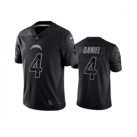 Men's Los Angeles Chargers #4 Chase Daniel Black Reflective Limited Stitched Football Jersey - Ujersey