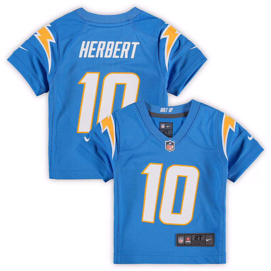 Toddler Los Angeles Chargers Justin Herbert Nike Powder Blue Game Jersey - Ujersey