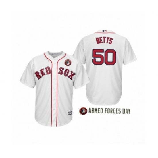 Women's Boston Red Sox  2019 Armed Forces Day Mookie Betts #50 Mookie Betts White Jersey - Ujersey