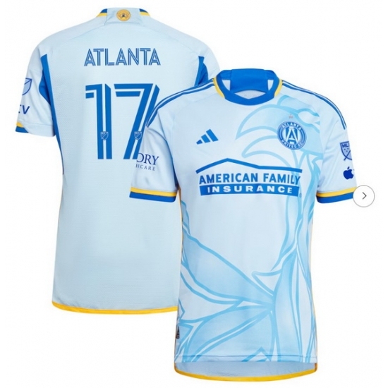 Men's Atlanta United FC adidas Light Blue 2024 The Resurgens Kit Authentic Jersey - Ujersey