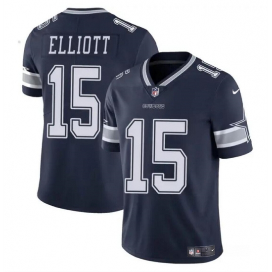 Men's Dallas Cowboys #15 Ezekiel Elliott Navy Vapor Untouchable Limited Football Stitched Jersey - Ujersey