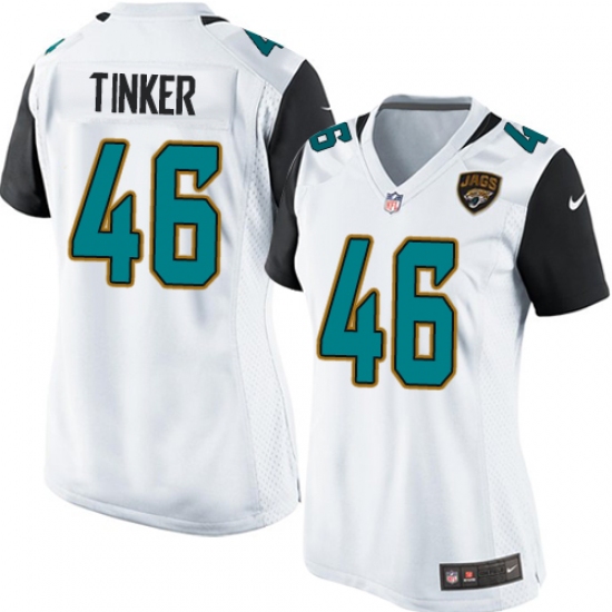 Women's Nike Jacksonville Jaguars #46 Carson Tinker Game White NFL Jersey