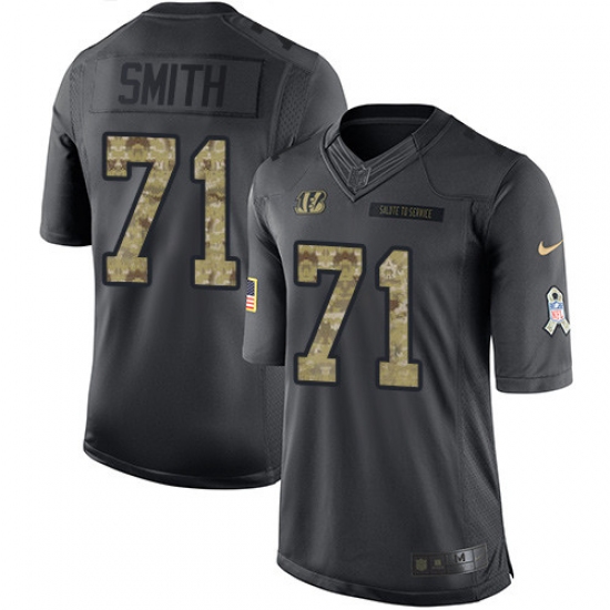 Youth Nike Cincinnati Bengals #71 Andre Smith Limited Black 2016 Salute to Service NFL Jersey - Ujersey