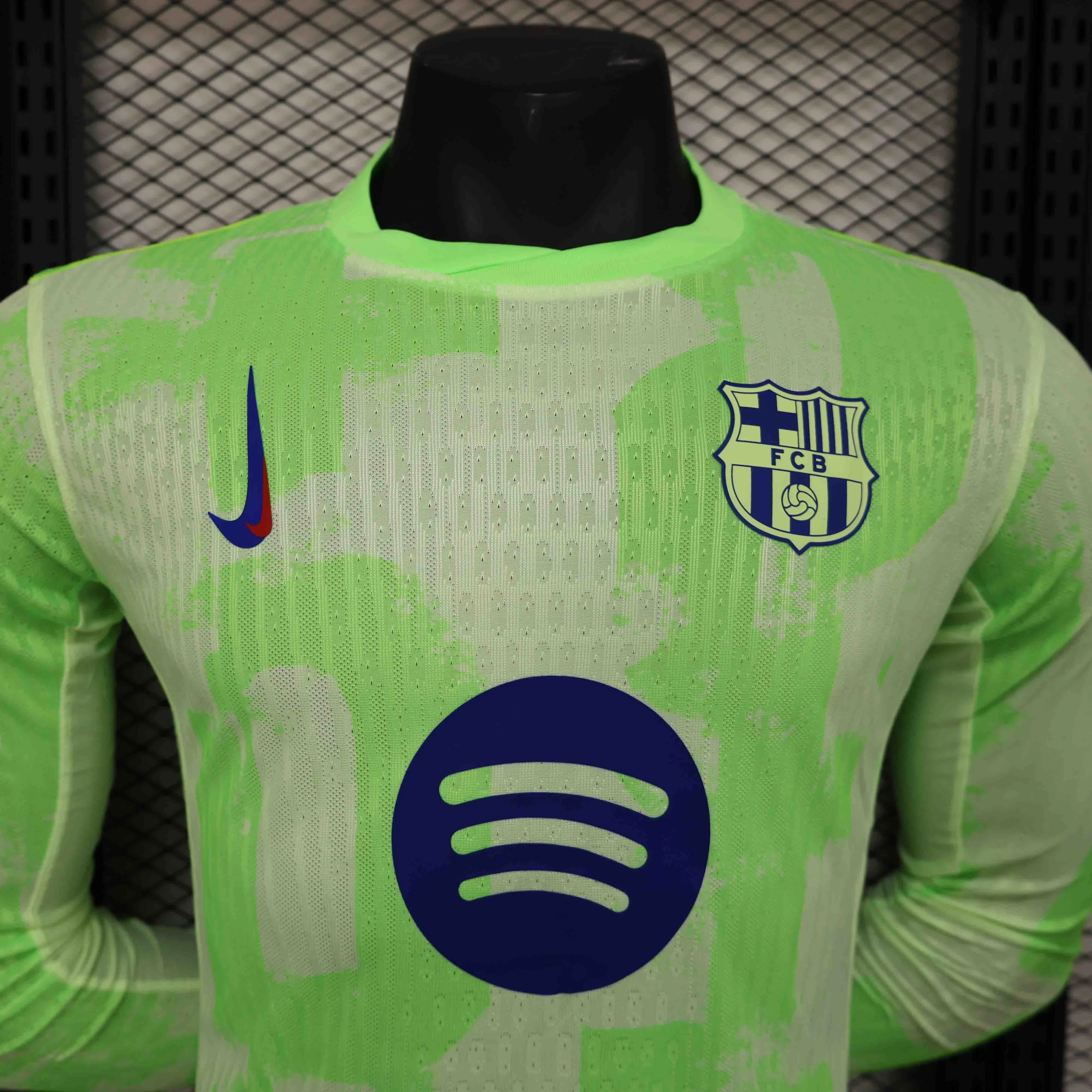 Soccer Jersey Barcelona Third Away Shirt Long Sleeve 2024/25 Spotify Logo Without Text - U-jersey