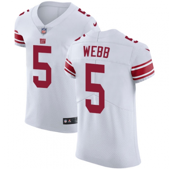 Men's Nike New York Giants #5 Davis Webb White Vapor Untouchable Elite Player NFL Jersey