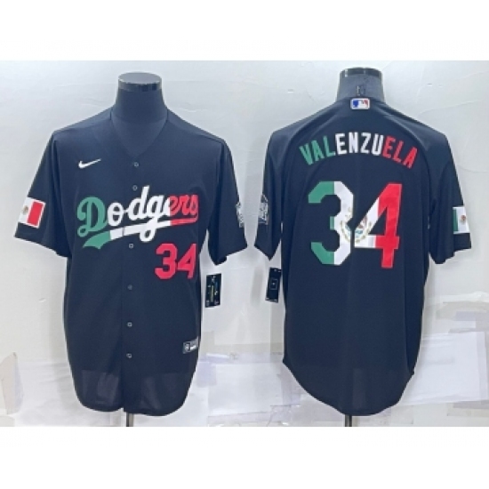 Men's Los Angeles Dodgers #34 Toro Valenzuela Mexico Black Cool Base Stitched Baseball Jersey - Ujersey
