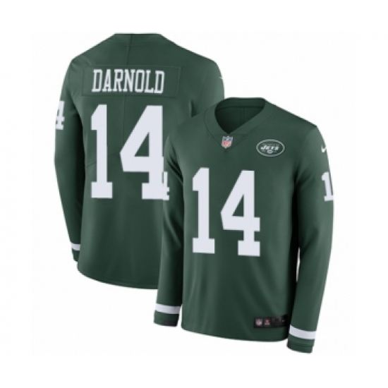 Youth Nike New York Jets #14 Sam Darnold Limited Green Therma Long Sleeve NFL Jersey - Ujersey