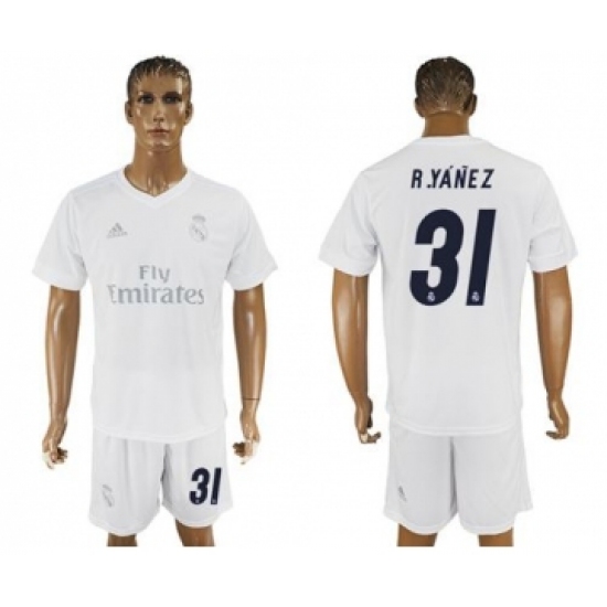 Real Madrid #31 R.Yanez Marine Environmental Protection Home Soccer Club Jersey