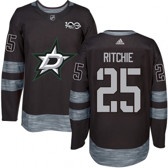 Men's Adidas Dallas Stars #25 Brett Ritchie Premier Black 1917-2017 100th Anniversary NHL Jersey - Ujersey