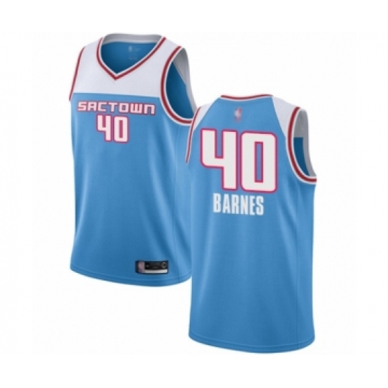 Youth Sacramento Kings #40 Harrison Barnes Swingman Blue Basketball Jersey - 2018-19 City Edition - Ujersey