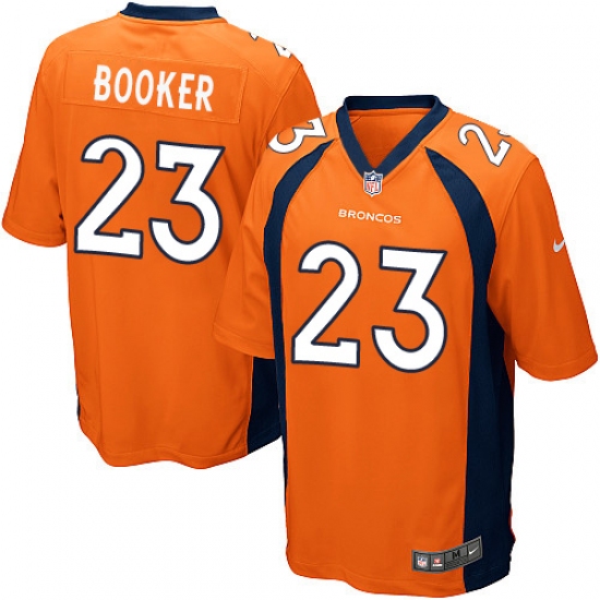 Men's Nike Denver Broncos #23 Devontae Booker Game Orange Team Color NFL Jersey - Ujersey