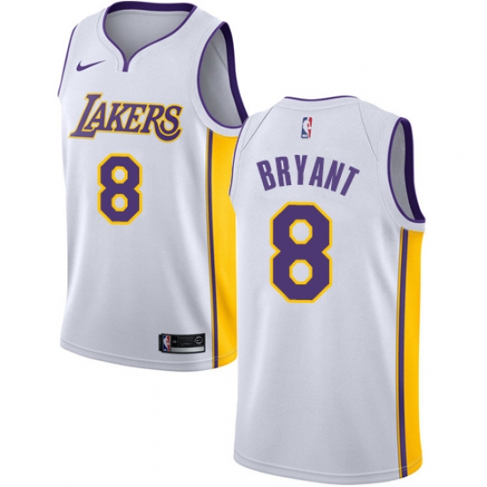 Women's Nike Los Angeles Lakers #8 Kobe Bryant Authentic White NBA Jersey - Association Edition - ujerseystore