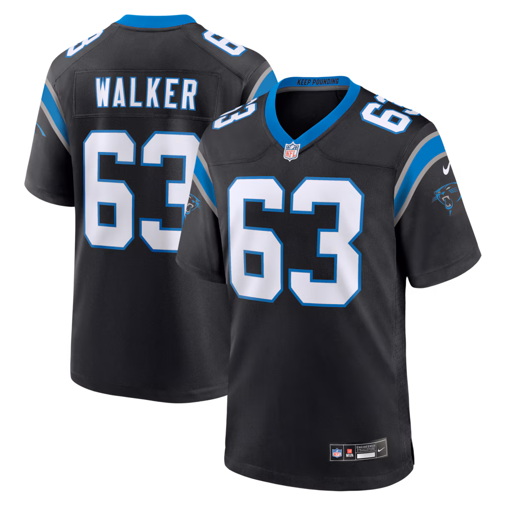 Men's Carolina Panthers Rasheed Walker Nike Black Team Game Jersey