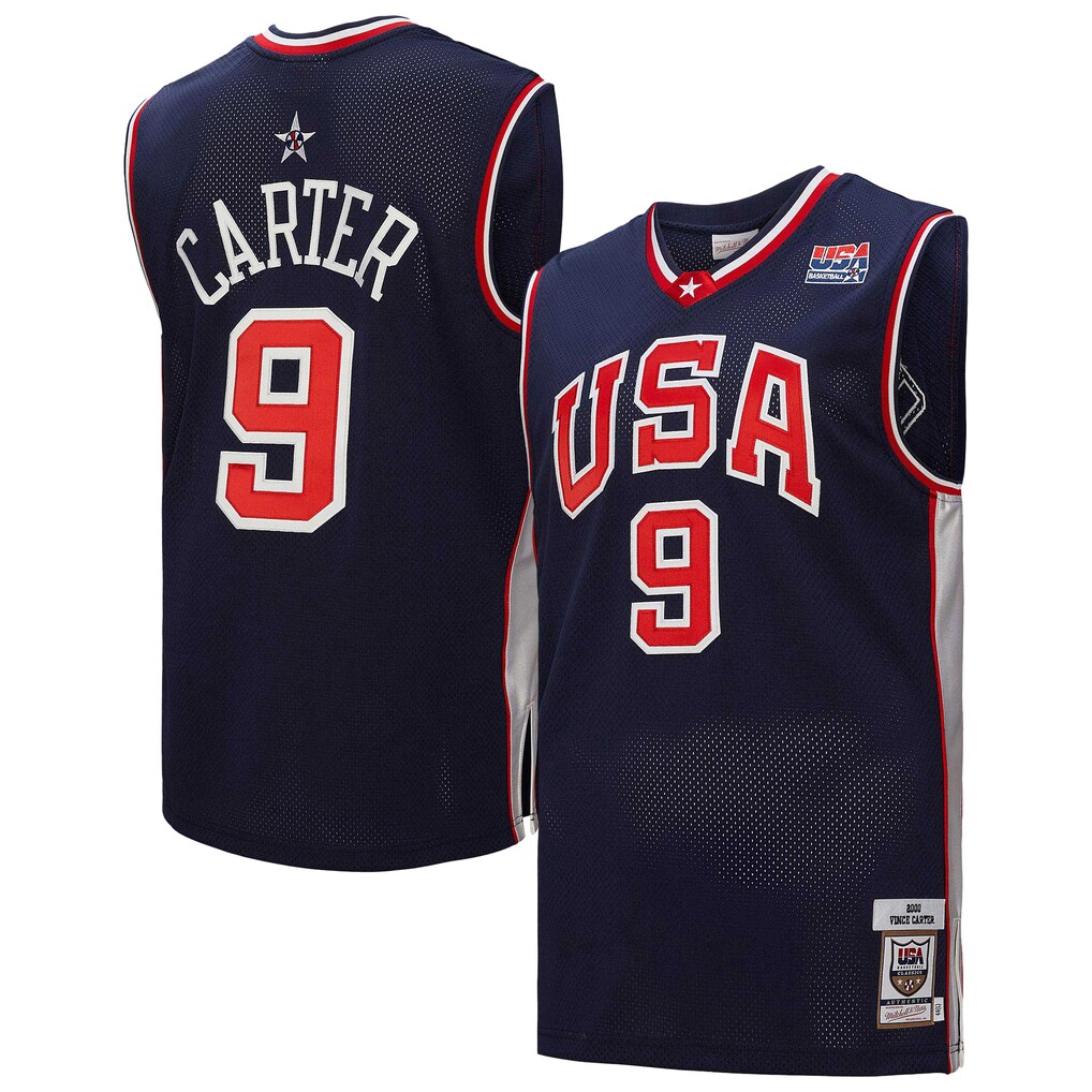 Men's USA Basketball Vince Carter Mitchell & Ness Navy 2000 Authentic Jersey