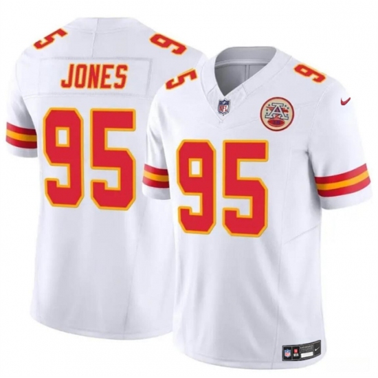Men's Kansas City Chiefs #95 Chris Jones White 2024 F.U.S.E Vapor Untouchable Limited Stitched Football Jersey - Ujersey