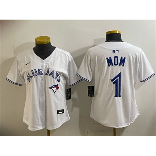 Youth Toronto Blue Jays #1 Mom White Limited Stitched Baseball Jersey - Ujersey