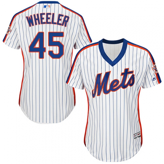 Women's Majestic New York Mets #45 Zack Wheeler Authentic White Alternate Cool Base MLB Jersey - Ujersey