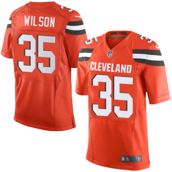 Men's Nike Cleveland Browns #35 Howard Wilson Elite Orange Alternate NFL Jersey - Ujersey