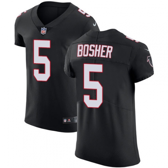 Men's Nike Atlanta Falcons #5 Matt Bosher Black Alternate Vapor Untouchable Elite Player NFL Jersey - Ujersey