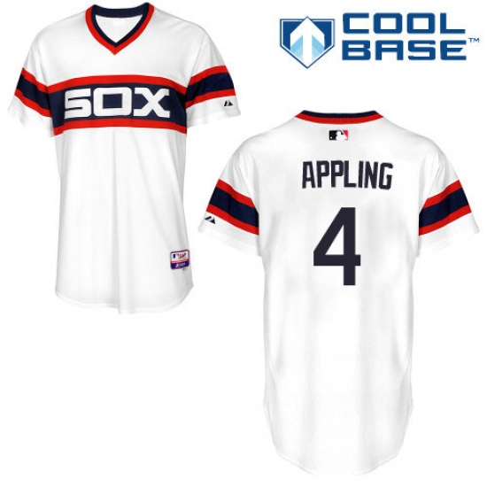 Men's Majestic Chicago White Sox #4 Luke Appling White Alternate Flex Base Authentic Collection MLB Jersey - Ujersey