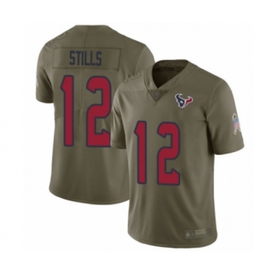 Men's Houston Texans #12 Kenny Stills Limited Olive 2017 Salute to Service Football Jersey - Ujersey