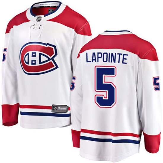 Youth Montreal Canadiens #5 Guy Lapointe Authentic White Away Fanatics Branded Breakaway NHL Jersey - Ujersey