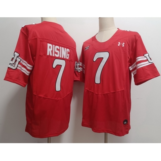 Men's Utah Utes Cameron Rising #7 Red Stitched NCAA Football Jersey - Ujersey