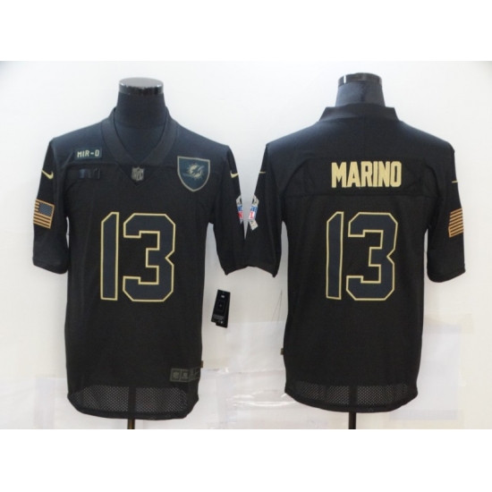 Men's Miami Dolphins #13 Dan Marino Black Nike 2020 Salute To Service Limited Jersey