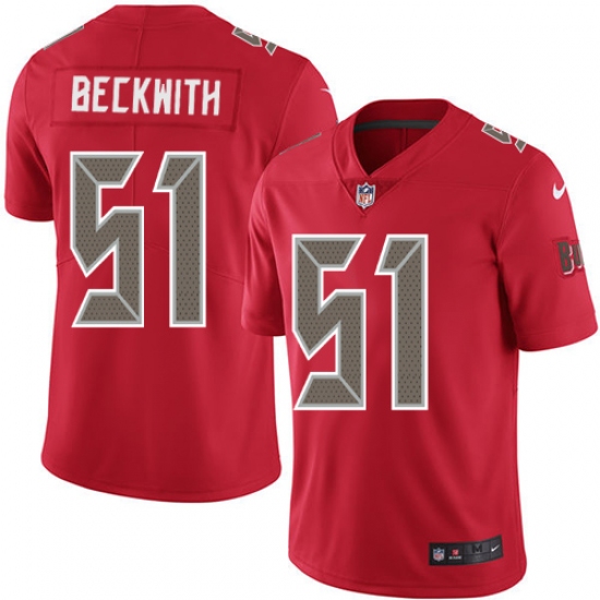 Youth Nike Tampa Bay Buccaneers #51 Kendell Beckwith Limited Red Rush Vapor Untouchable NFL Jersey - Ujersey