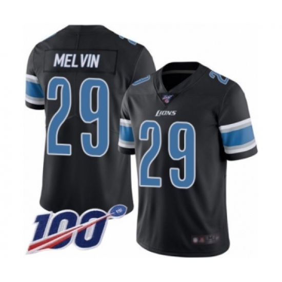 Youth Detroit Lions #29 Rashaan Melvin Limited Black Rush Vapor Untouchable 100th Season Football Jersey - Ujersey