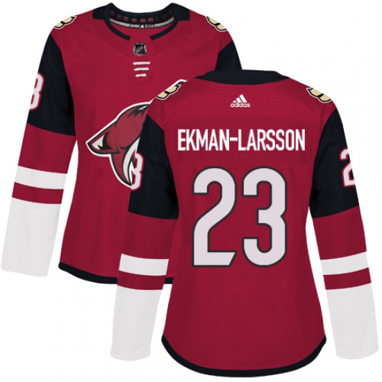 Women's Adidas Arizona Coyotes #23 Oliver Ekman-Larsson Authentic Burgundy Red Home NHL Jersey - Ujersey