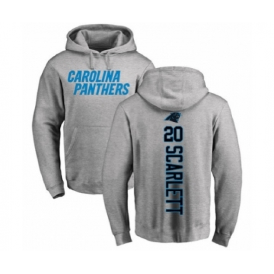Football Carolina Panthers #20 Jordan Scarlett Ash Backer Pullover Hoodie - Ujersey