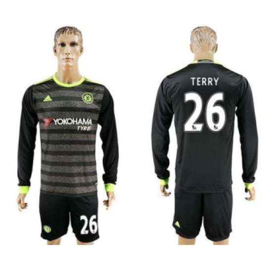 Chelsea #26 Terry Sec Away Long Sleeves Soccer Club Jersey
