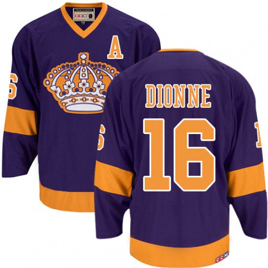 Men's CCM Los Angeles Kings #16 Marcel Dionne Authentic Purple Throwback NHL Jersey - Ujersey