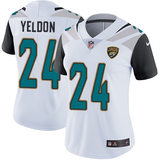 Women's Nike Jacksonville Jaguars #24 T.J. Yeldon White Vapor Untouchable Limited Player NFL Jersey - Ujersey