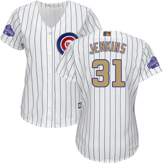 Women's Majestic Chicago Cubs #31 Fergie Jenkins Authentic White 2017 Gold Program MLB Jersey - Ujersey