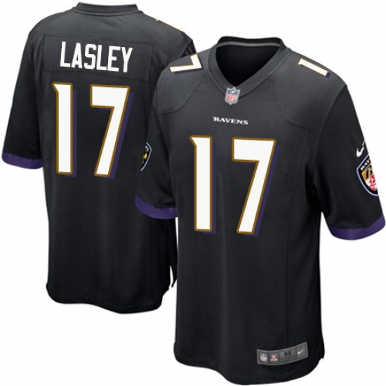 Men's Nike Baltimore Ravens #17 Jordan Lasley Game Black Alternate NFL Jersey - Ujersey