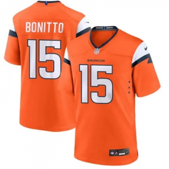 Men Denver Broncos #15 Nik Bonitto Orange 2024 Stitched NFL Jersey - Ujersey