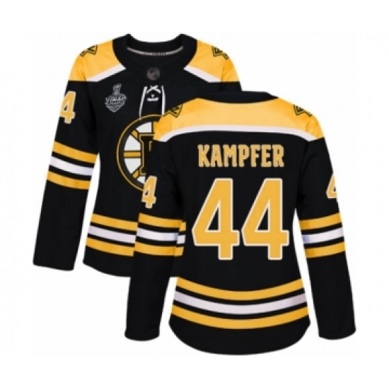 Women's Boston Bruins #44 Steven Kampfer Authentic Black Home 2019 Stanley Cup Final Bound Hockey Jersey - Ujersey